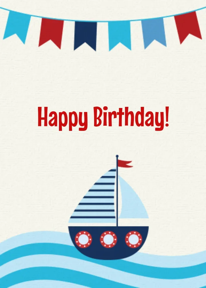 Sailboat Kids Birthday card image