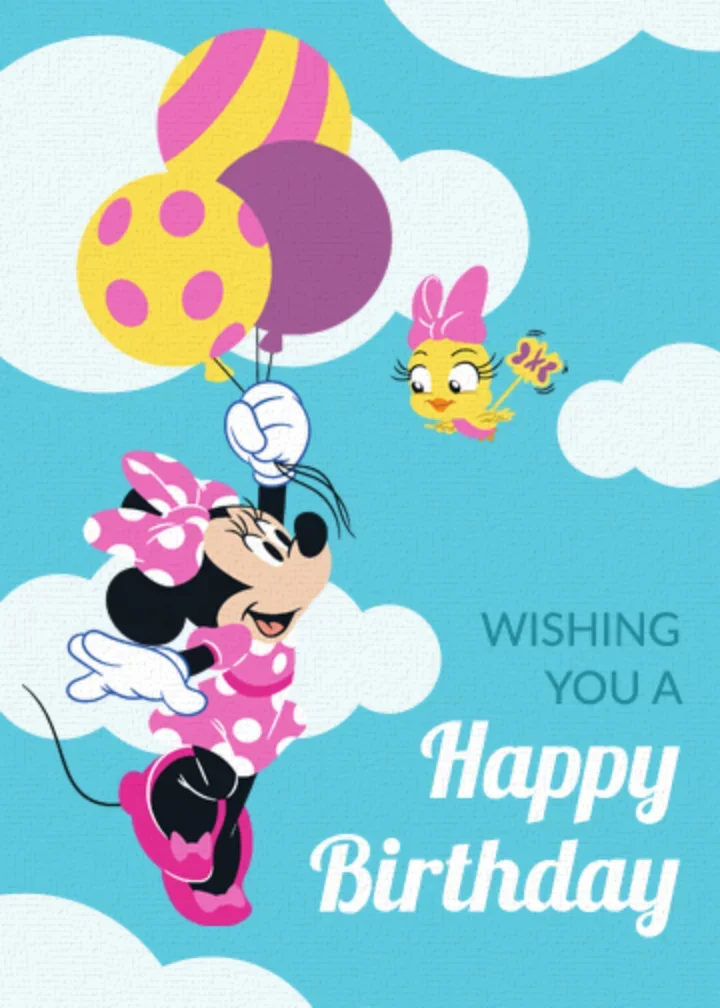 Minnie Birthday Balloons card image