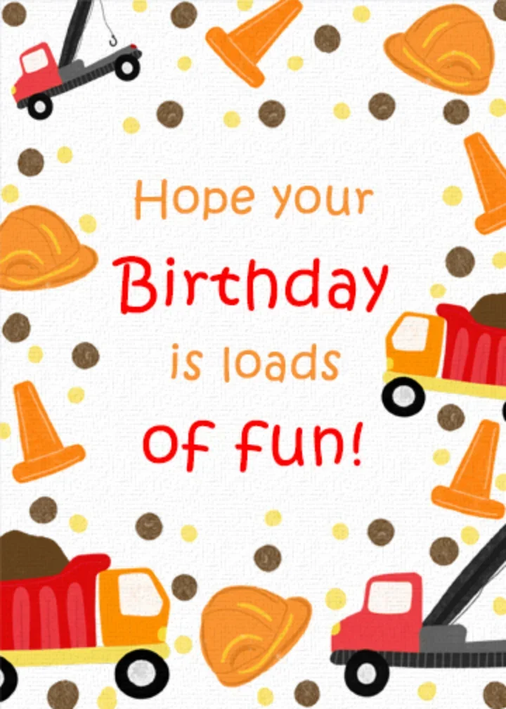 Construction Birthday card image