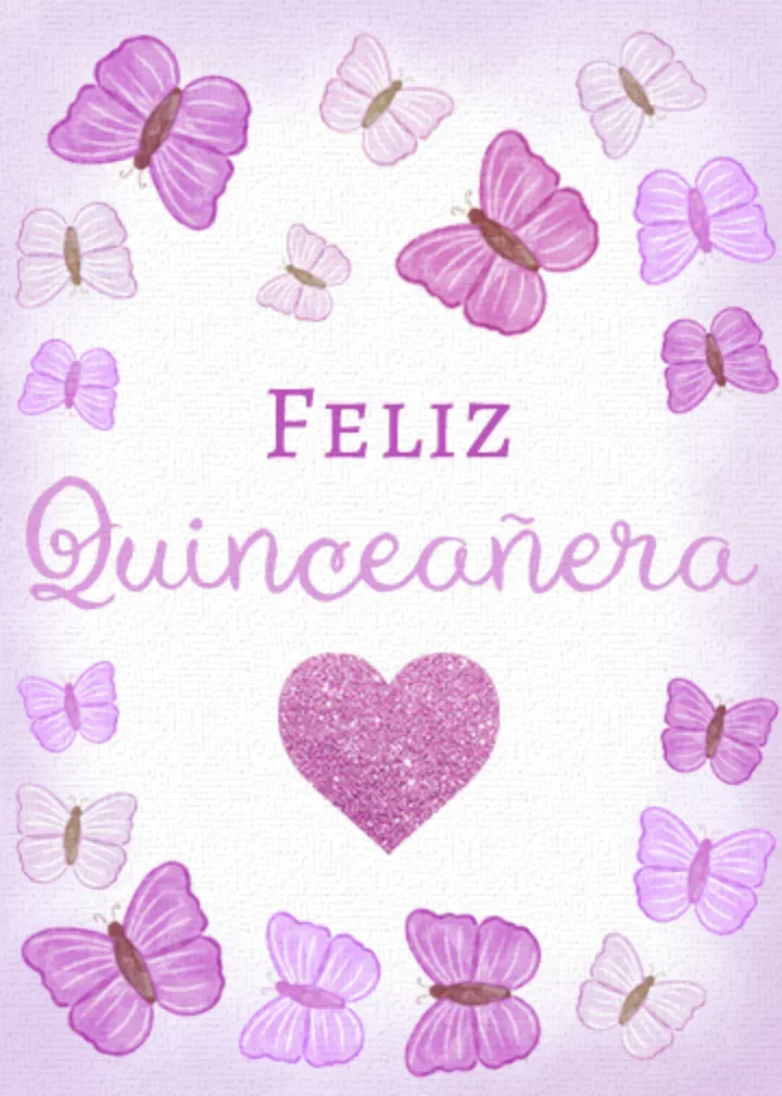 Quinceañera Purple Butterflies card image