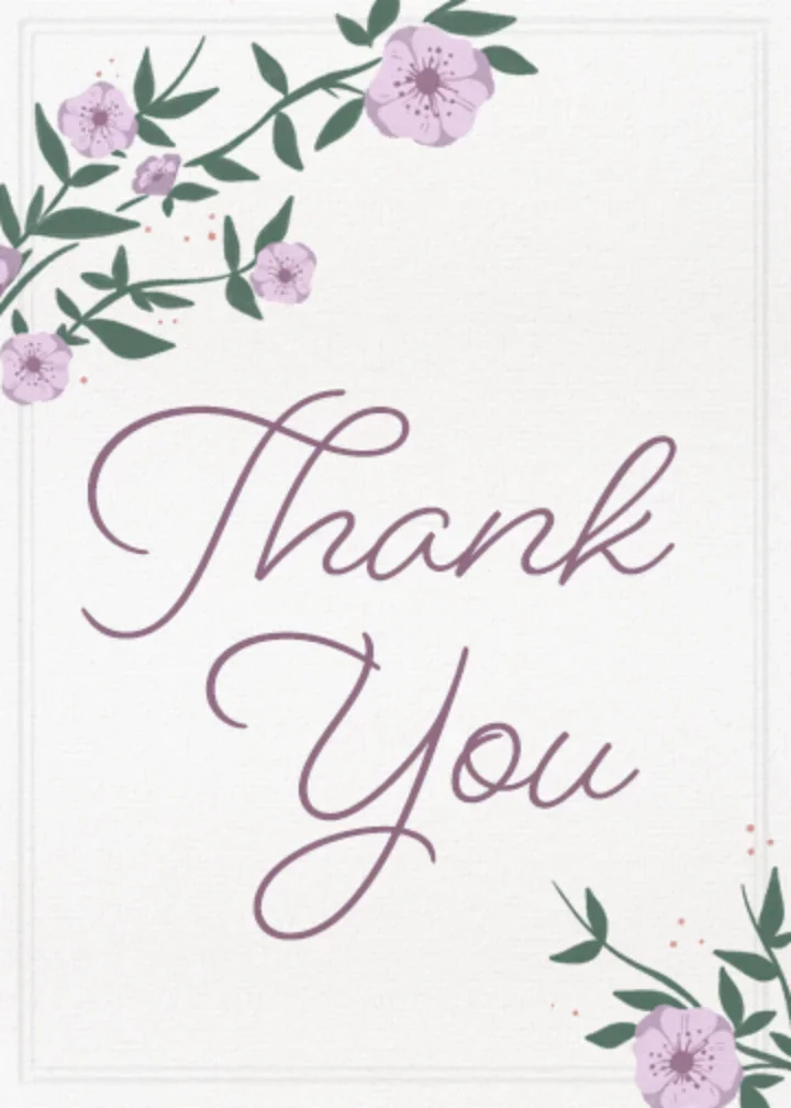 Windflower Thank You card image