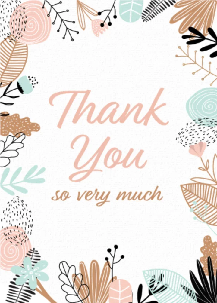 Abstract Floral Thanks card image