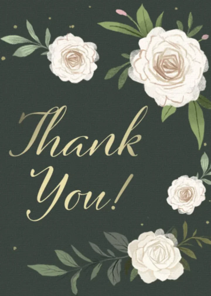 Garden Script Thank You card image