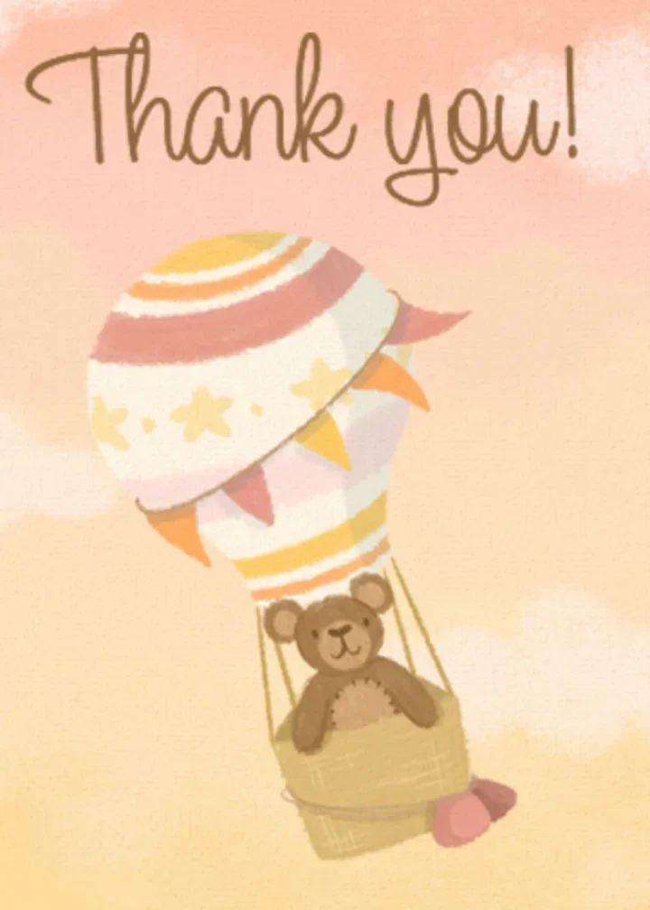 Teddy Bear Thanks card image