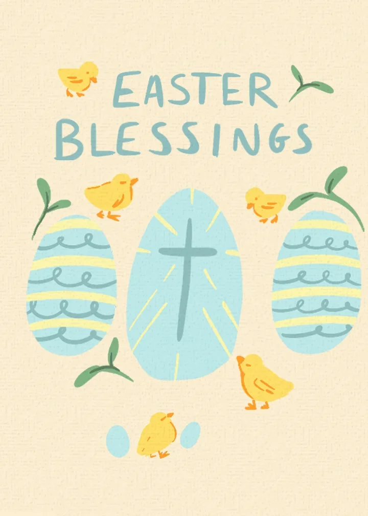 Easter Chicks Blessings card image