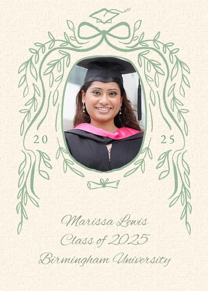 Grad Photo Leaf Green card image