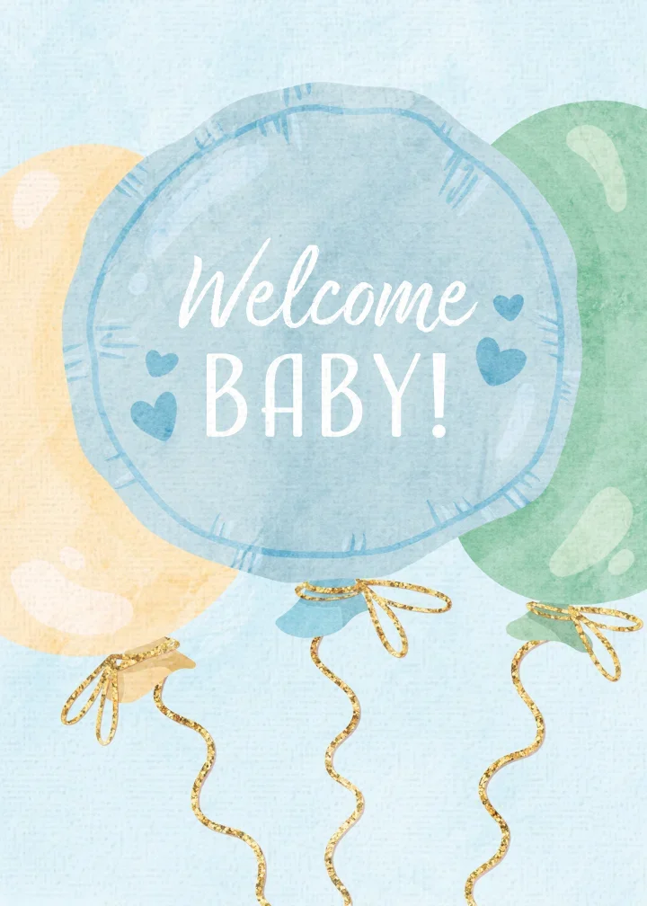 Welcome Baby Blue card image