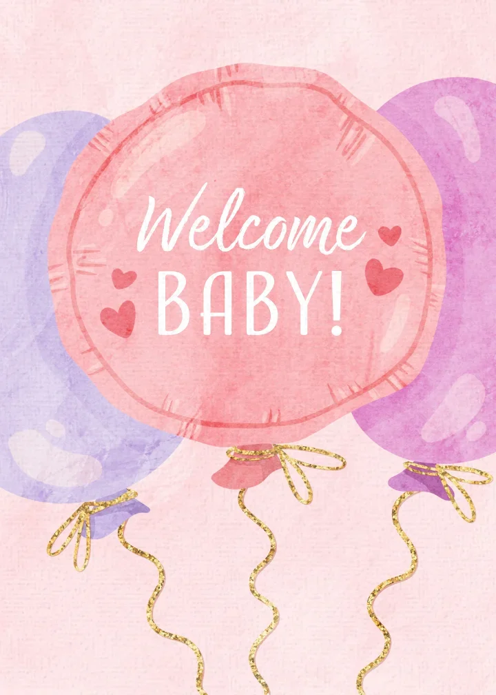 Welcome Baby Pink card image