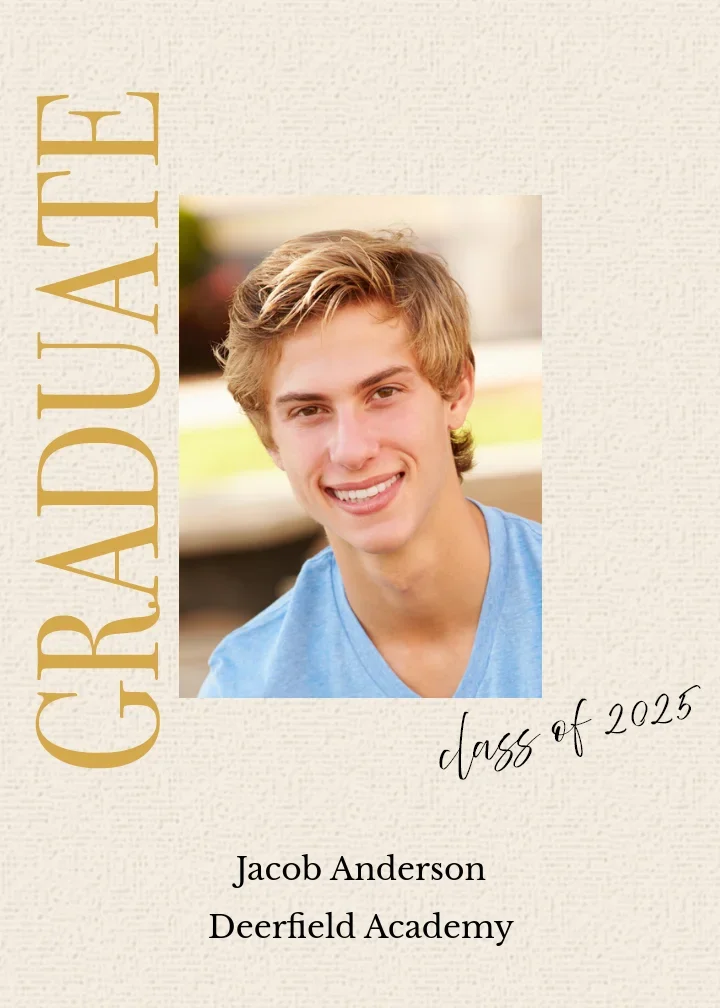 Typographic Graduation Gold card image