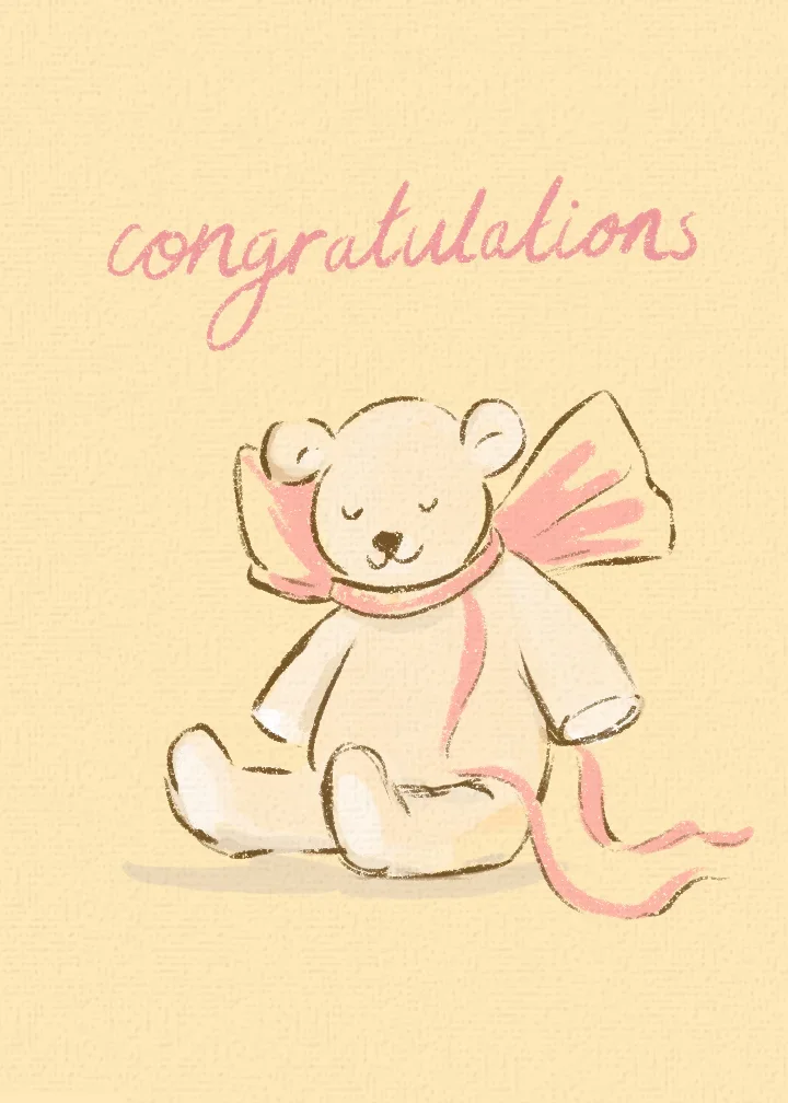 Congratulations Teddy | Pink card image