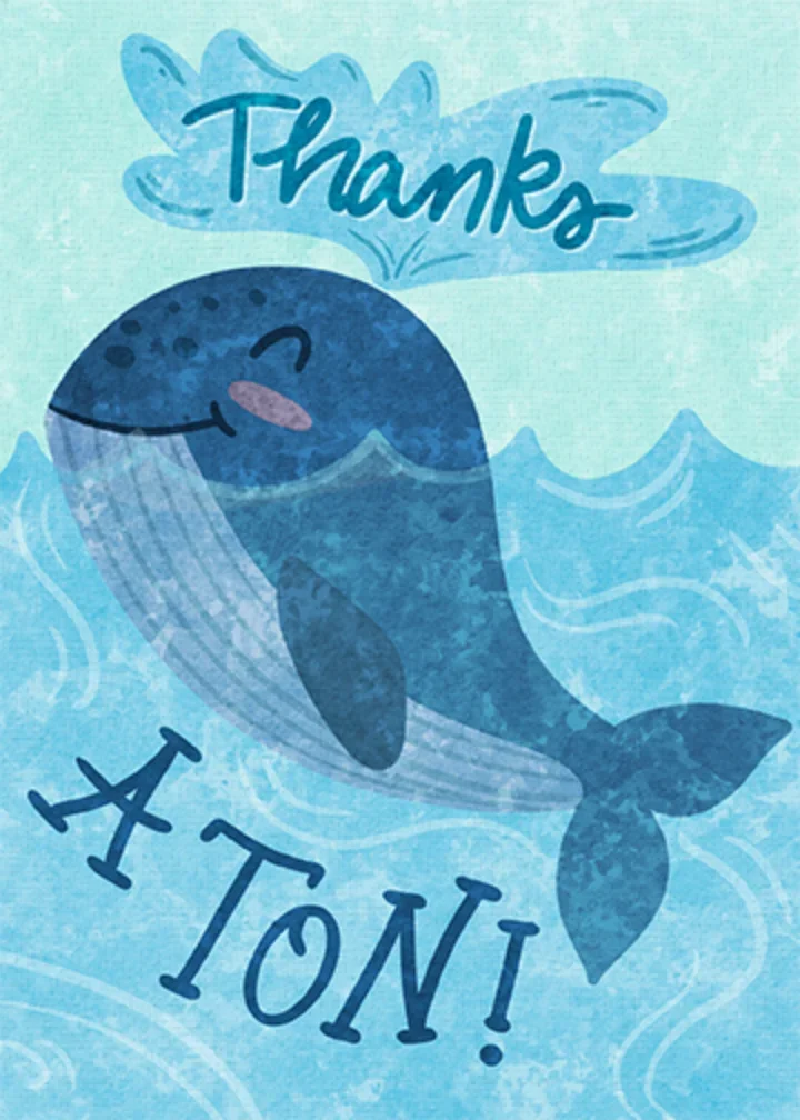 Thanks a Ton Whale card image
