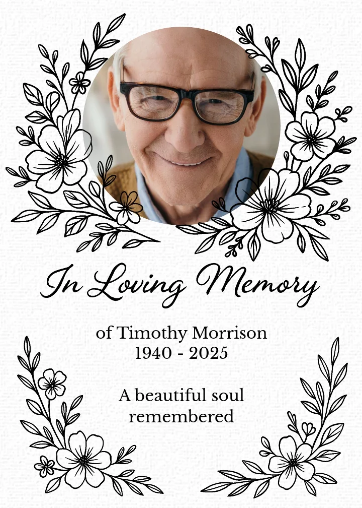 In Loving Memory Photo card image