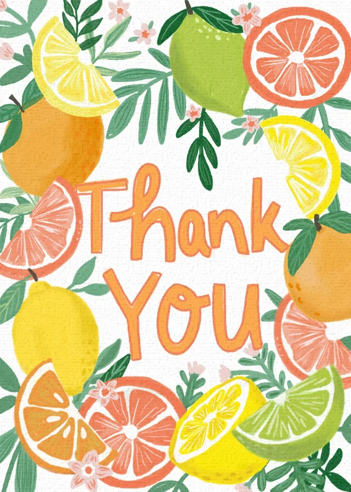 Citrus Thank You card image