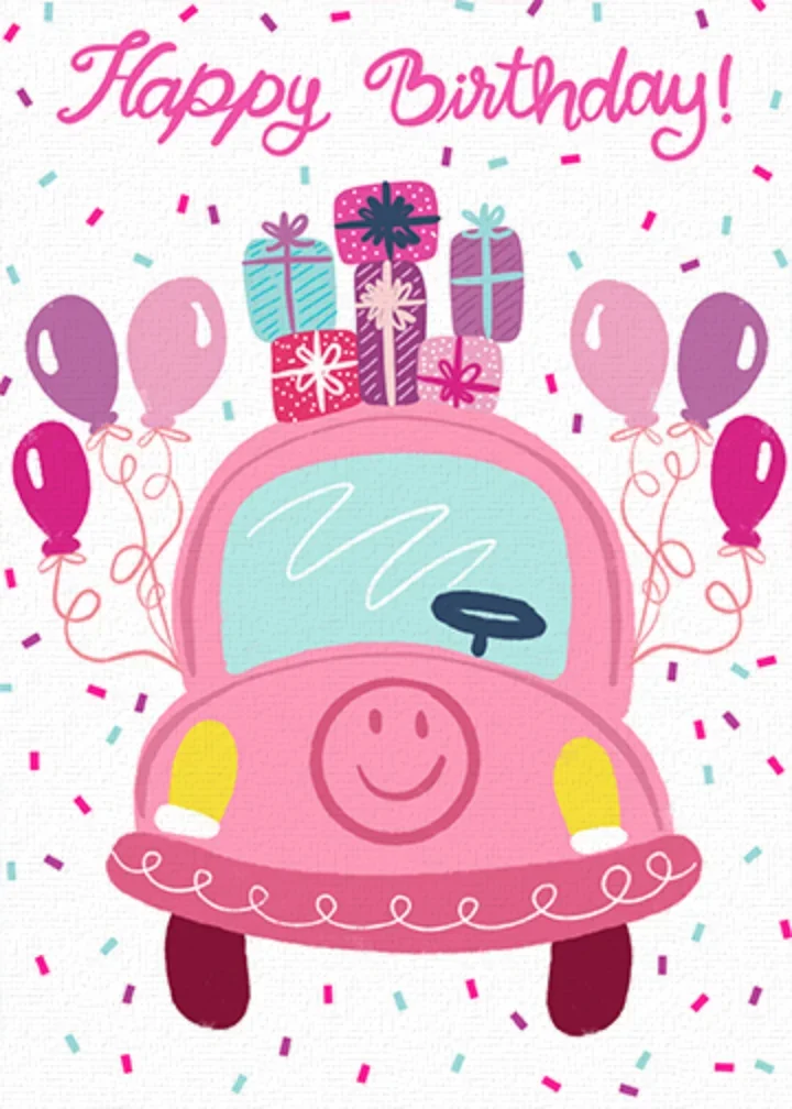 Sweet 16 Car Confetti card image