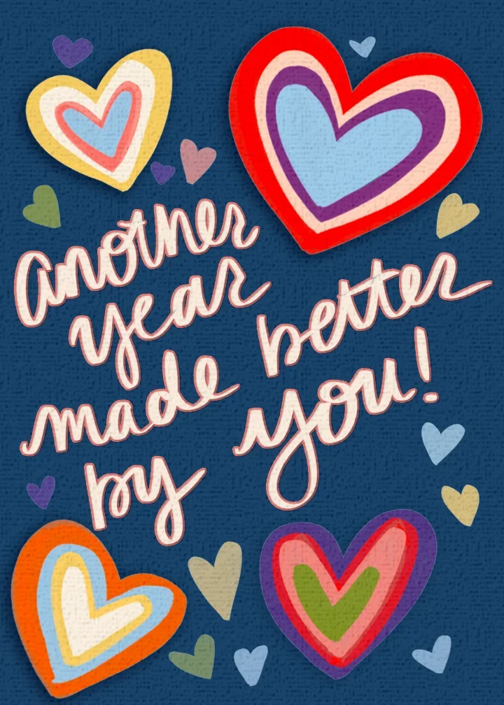 Rainbow Anniversary Hearts card image