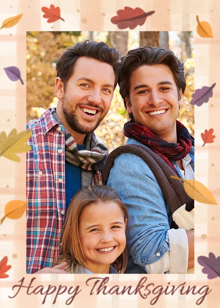 Leaf Border Photo card image