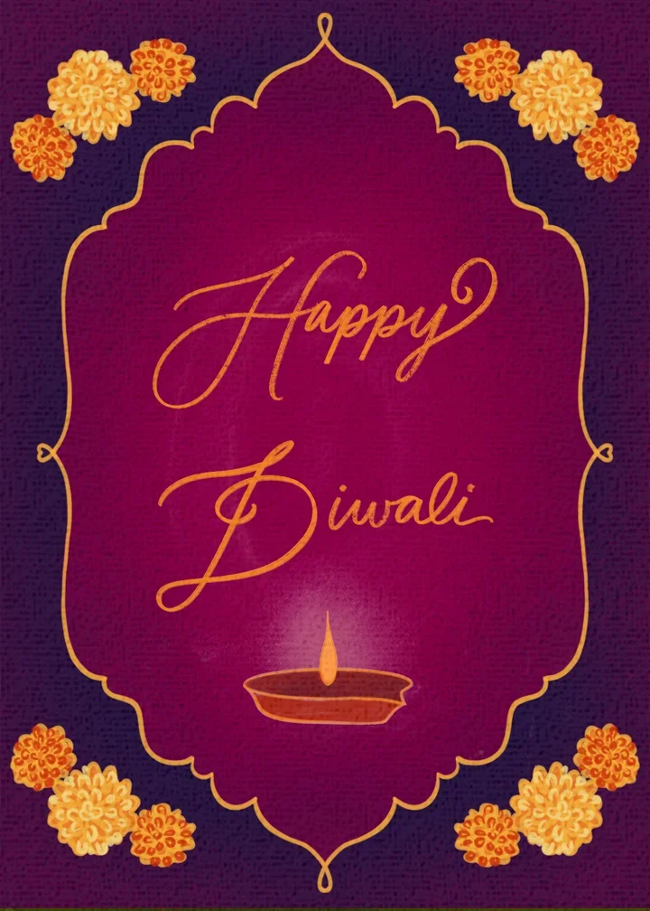 Marigold Diwali card image
