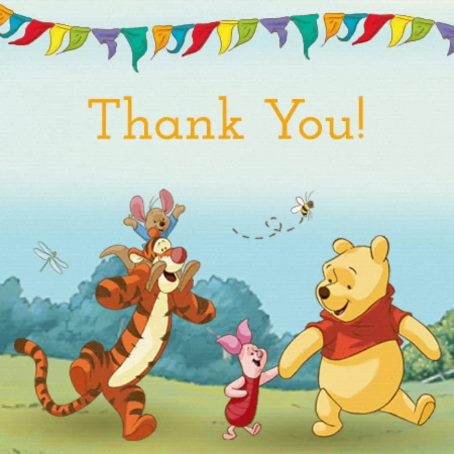 Winnie the Pooh Piglet Thank You card image