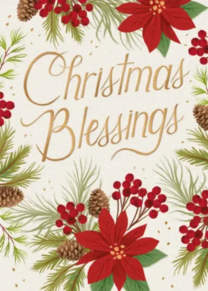 Gold Christmas Blessings card image