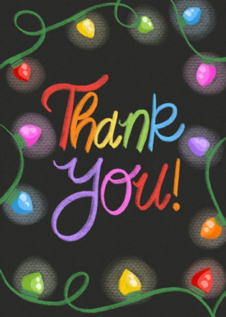 Holiday Lights Thanks card image