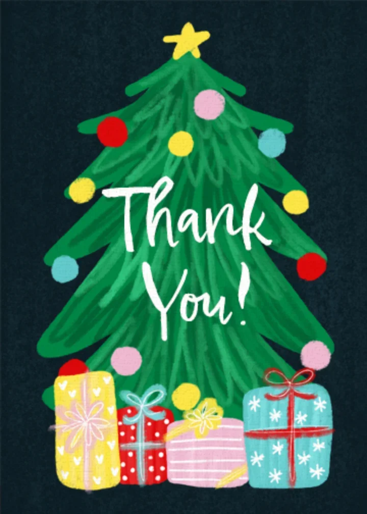Bright Tree Thank You card image