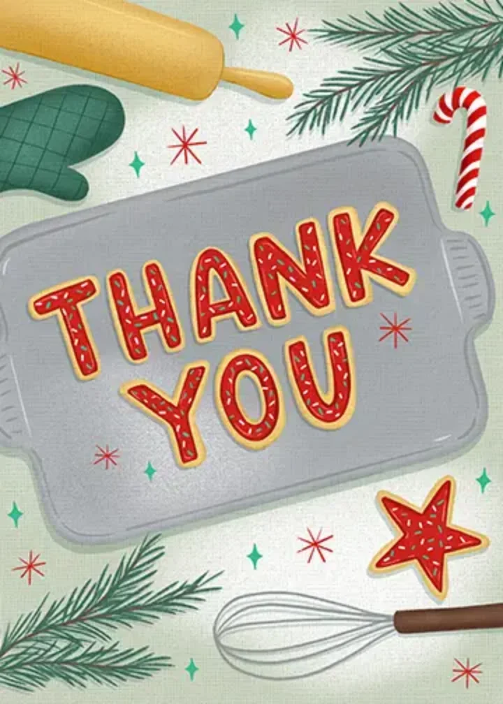 Christmas Cookie Thank You card image