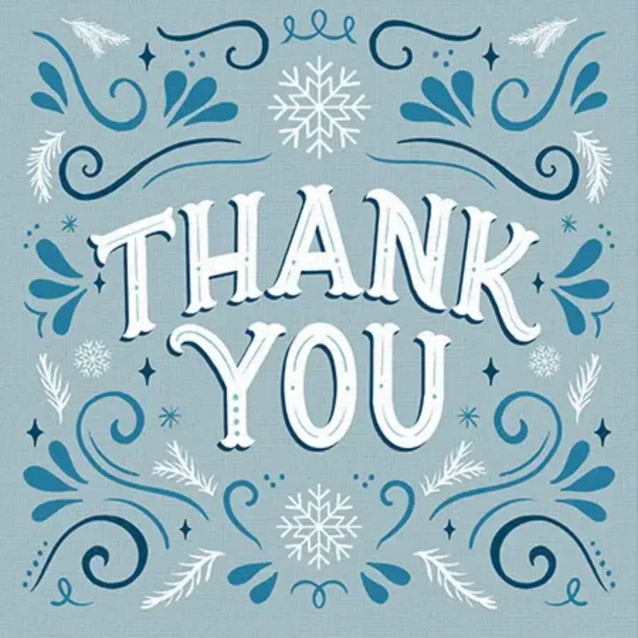 Holiday Snow Thank You card image