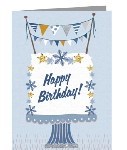 Happy Birthday Winter Cake eCard