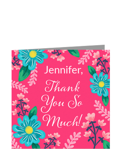 Personalized Floral Thanks eCard