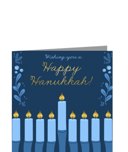 Hanukkah Greenery Candles eCard